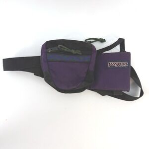 JANSPORT purple canvas Fanny Pack‎ Hip Waist Belt Bag Back Made in USA